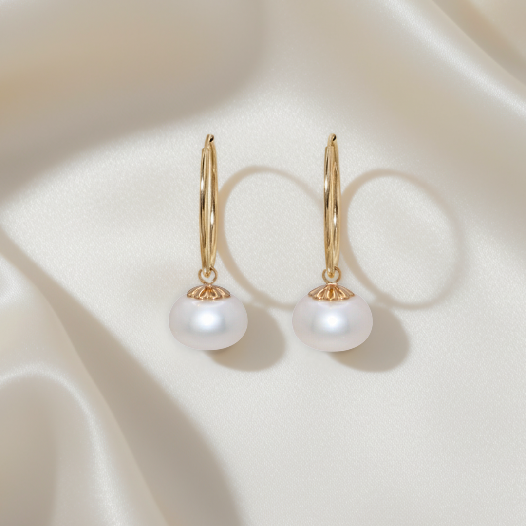 Zoe 2 in 1 Pearl Hoop Earrings
