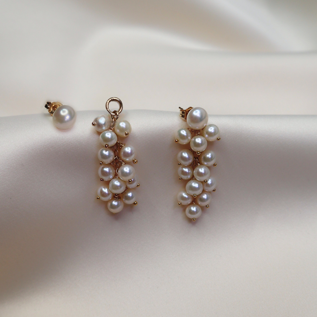 Alba 3 in 1 Convertible Pearl Cascade Earrings