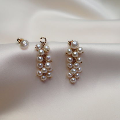 Alba 3 in 1 Convertible Pearl Cascade Earrings