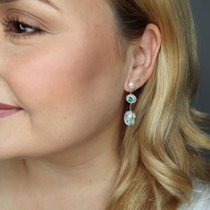 Esmeralda 3 in 1 Convertible Bejewelled Baroque Pearl Earrings