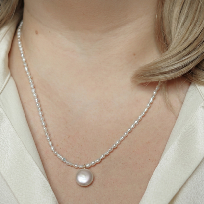 Maya Seed and Coin Pearl Necklace
