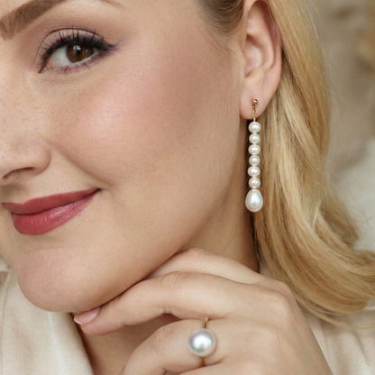 Vivienne Cascade Teardrop Pearl Earrings