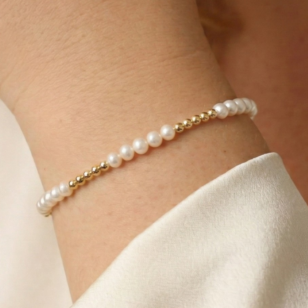 Elodie Pearl and Beads Cluster Bracelet