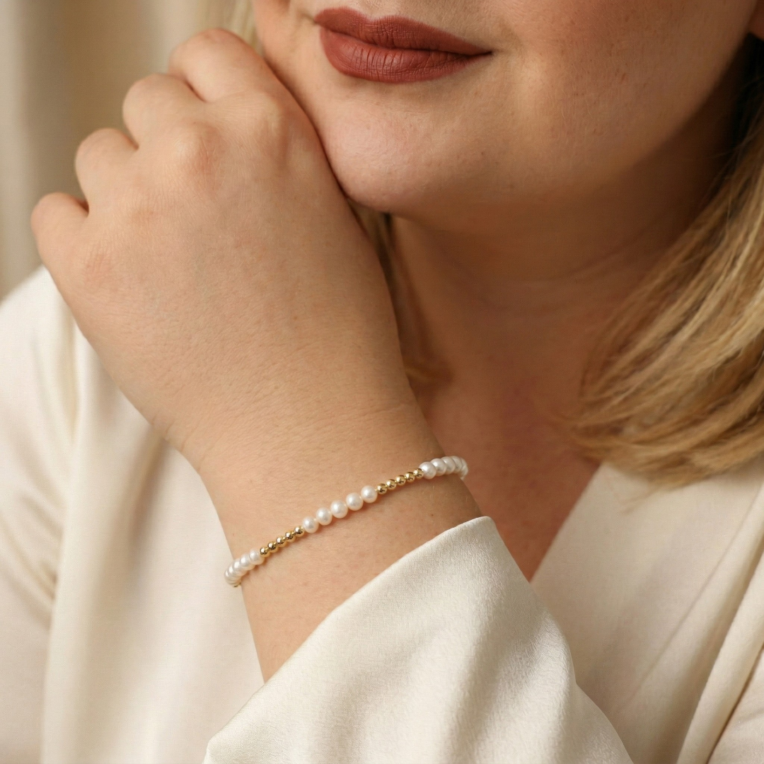 Elodie Pearl and Beads Cluster Bracelet