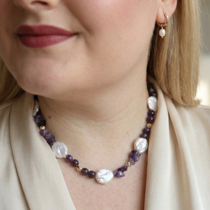 Violet Tide - Crystals, Keshi Pearls & Gold Accents for a Dreamy Coastal Glow