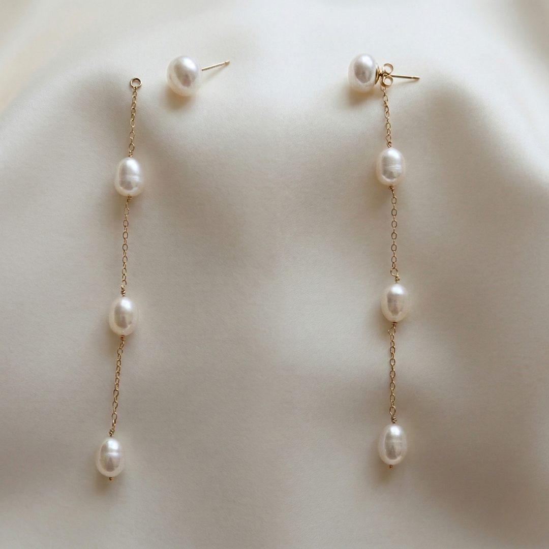 Maria 3 in 1 Convertible Long Pearl Earrings