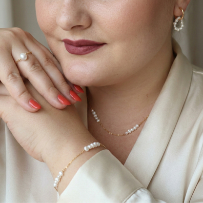 Rhea 2 in 1 Pearl Hoop Earrings