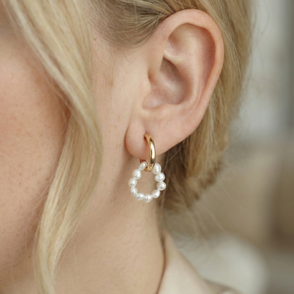 Rhea 2 in 1 Pearl Hoop Earrings