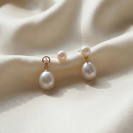 Julia 3 in 1 Convertible Teardrop Pearl Earrings