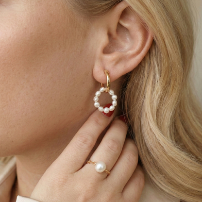 Rhea 2 in 1 Pearl Hoop Earrings