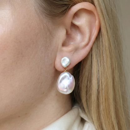 Seraphine 3 in 1 Convertible Baroque Pearl Drop Earrings