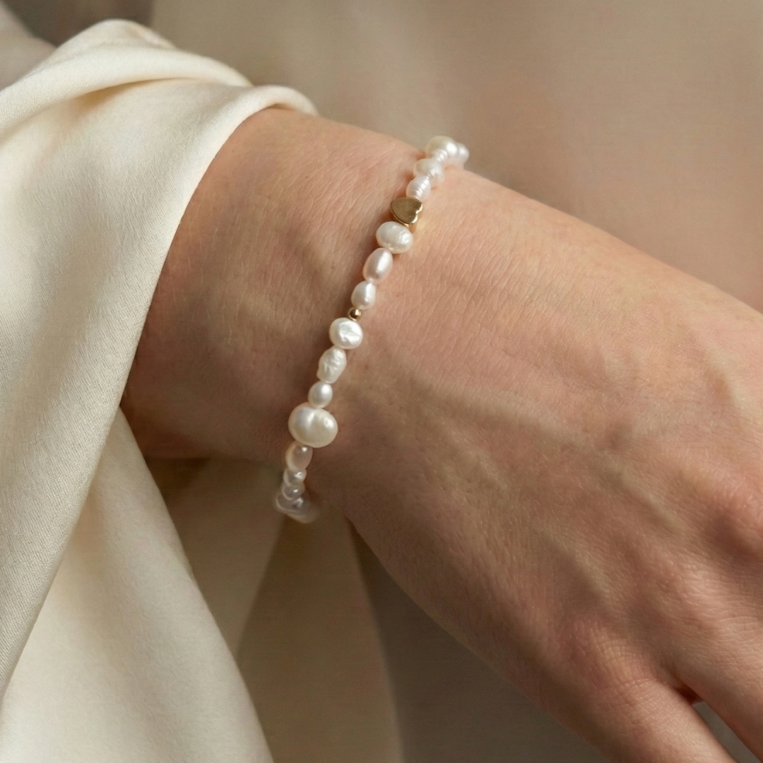Selene Hearts, Beads and Pearls Bracelet