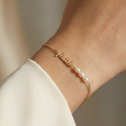 Faith Three Pearl Bracelet