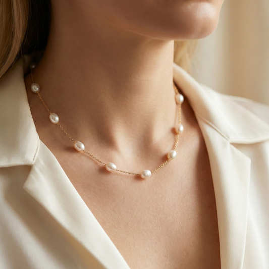 Maria Pearl Chain Necklace