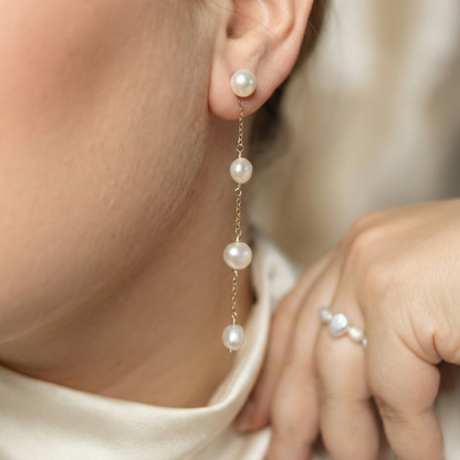 Luna Long Baroque Pearl Earrings