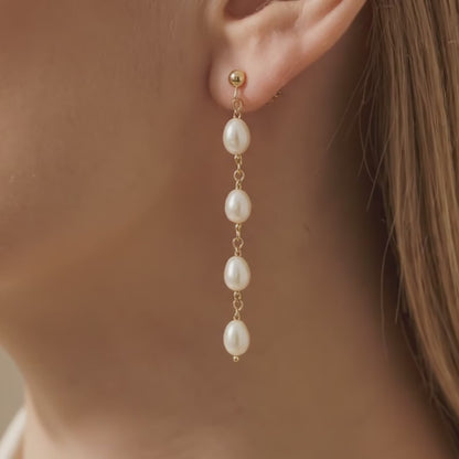 Amelia Drop Pearl Earrings