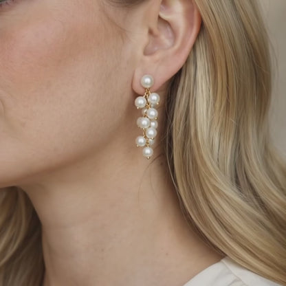 Alba 3 in 1 Convertible Pearl Cascade Earrings