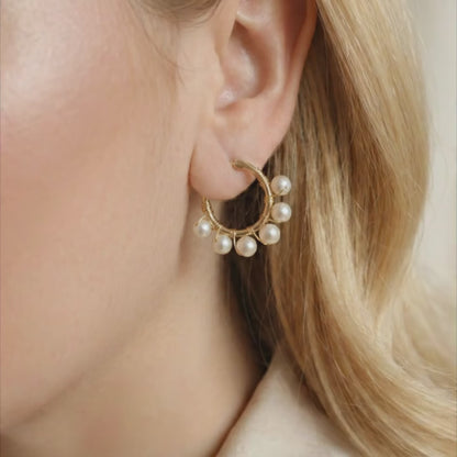 Estelle Pearl Wrap Hoops