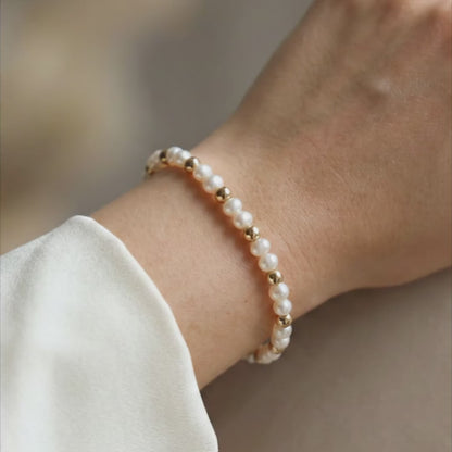 Ruby Pearl and Beads Cluster Bracelet