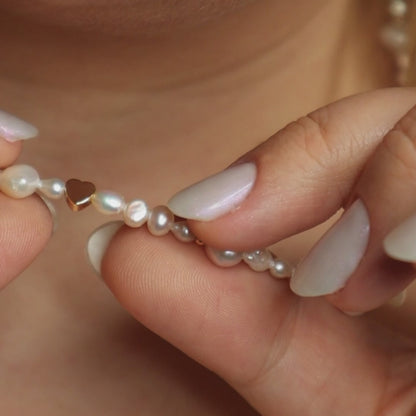 Selene Hearts, Beads and Pearls Necklace