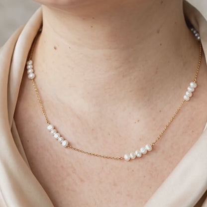 Rhea Cluster Pearl Necklace