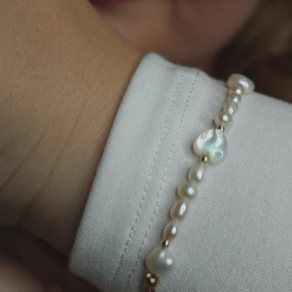 Selene Hearts, Beads and Pearls Bracelet