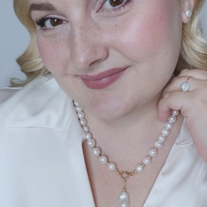 Seraphine Large Irregular Oval Pearl Necklace