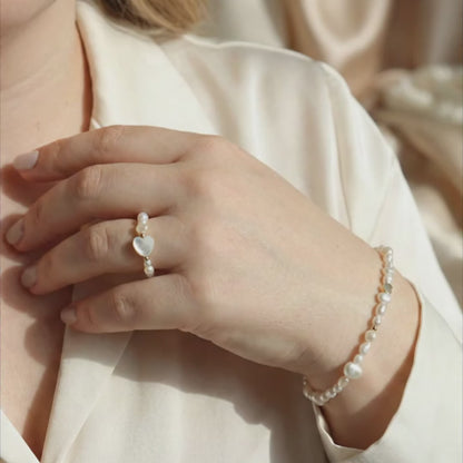 Selene Hearts, Beads and Pearls Ring
