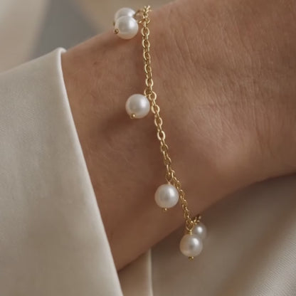Alba Round Pearl Drops Bracelet