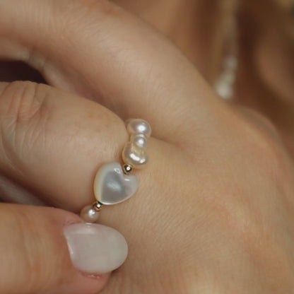 Selene Hearts, Beads and Pearls Ring