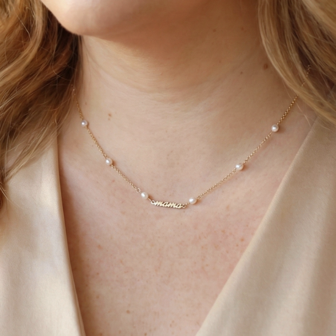 Mama Pearl Chain Necklace