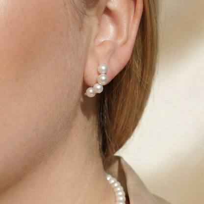 Catherine Classic Round Pearl Earrings