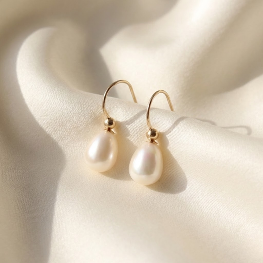 Sophia Teardrop Pearl and Bead Earrings