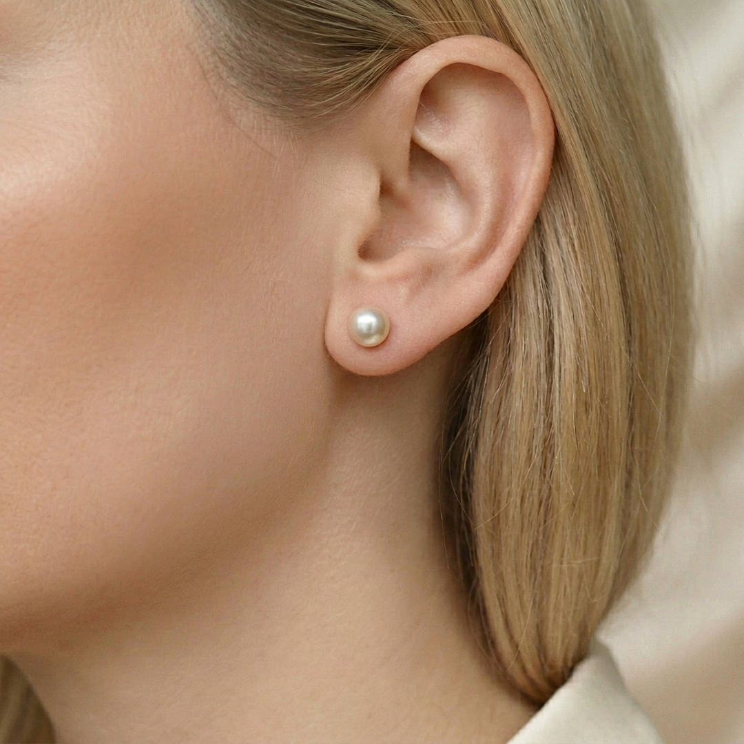 Evelyn 3 in 1 Convertible Flat Teardrop Pearl Earrings